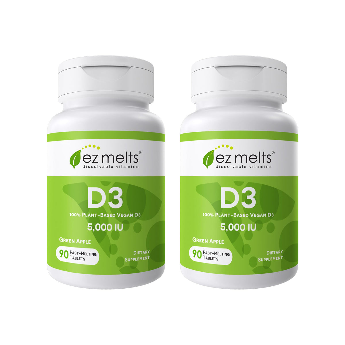 EZ Melts Vitamin D3 5000 IU vegan supplement front view