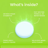 EZ Melts Vitamin D3 5000 IU vegan supplement side view