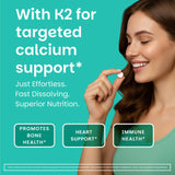 EZ Melts Vitamin D3 + K2 Supplement side view showing dosage information