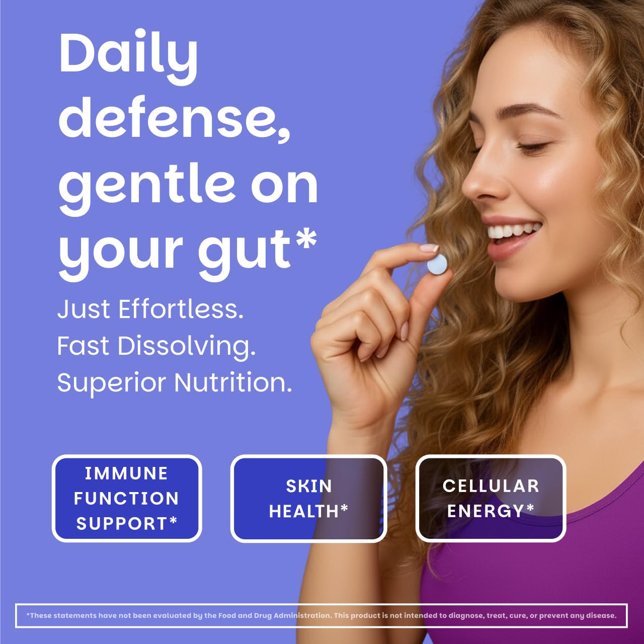 EZ Melts Zinc tablets showing dissolvable format