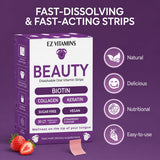 EZ VITAMINS Biotin Beauty Strips being held in hand