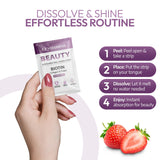 EZ VITAMINS Biotin Beauty Strips dissolving on tongue