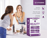 EZ VITAMINS Biotin Beauty Strips strawberry flavour close-up