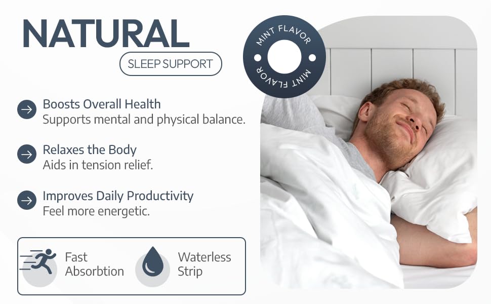 EZ VITAMINS Melatonin Sleep Strips ingredients list close-up