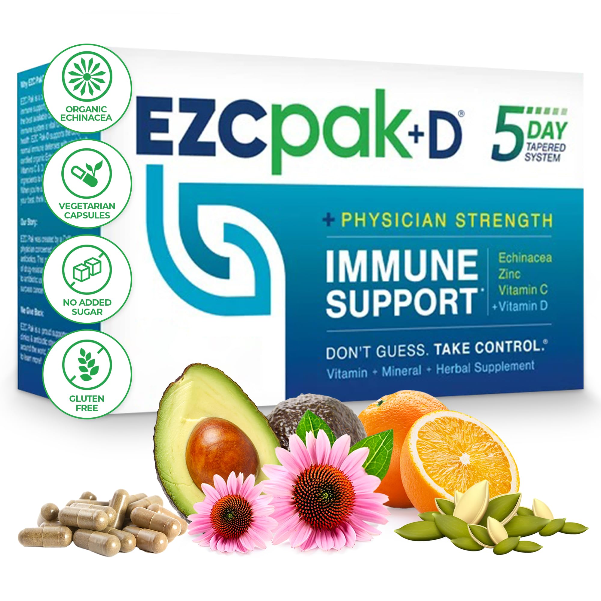 EZC Pak daily wellness Support Supplement 5-Day System front view