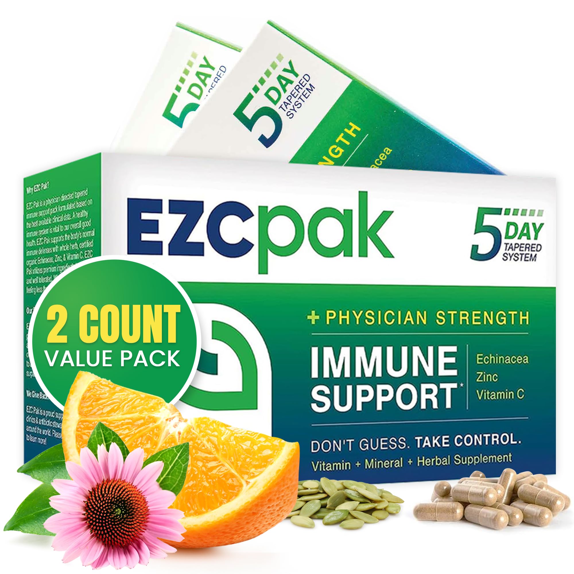 EZC Pak daily wellness Support Supplement 5-Day System front view