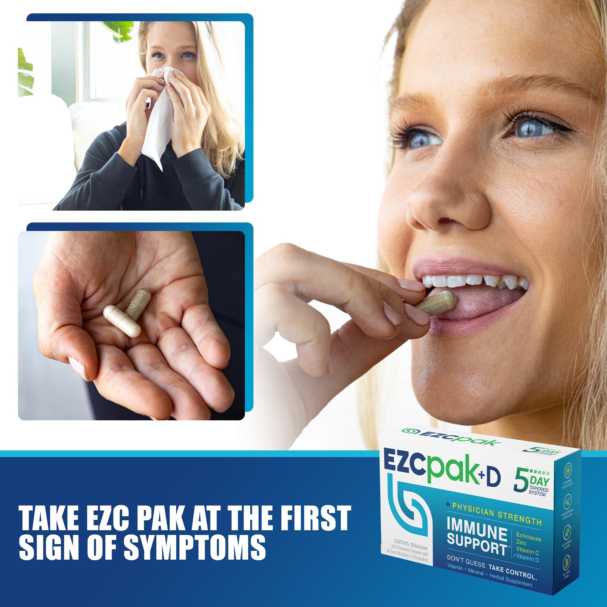 EZC Pak daily wellness Support Supplement capsule format
