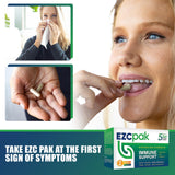 EZC Pak daily wellness Support Supplement on a wooden table