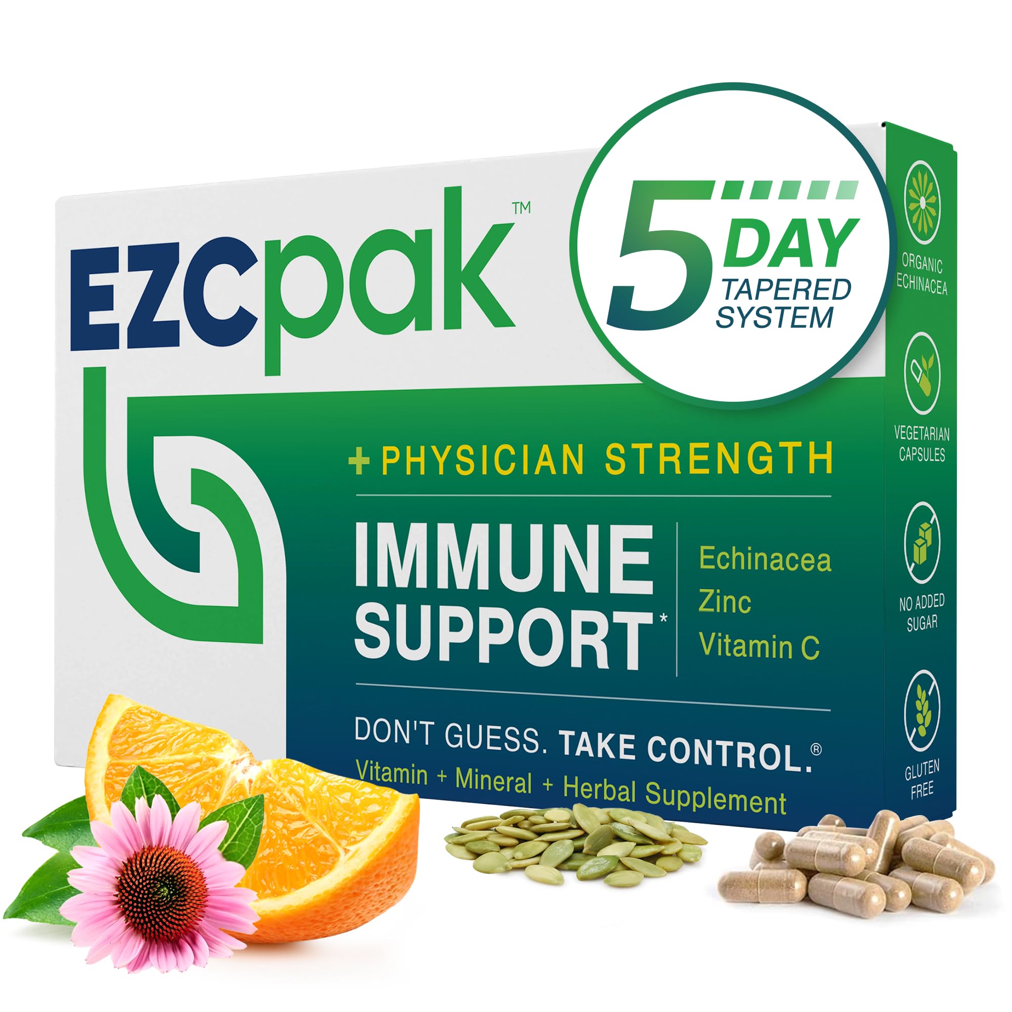 EZC Pak Echinacea daily wellness Support Supplement front view