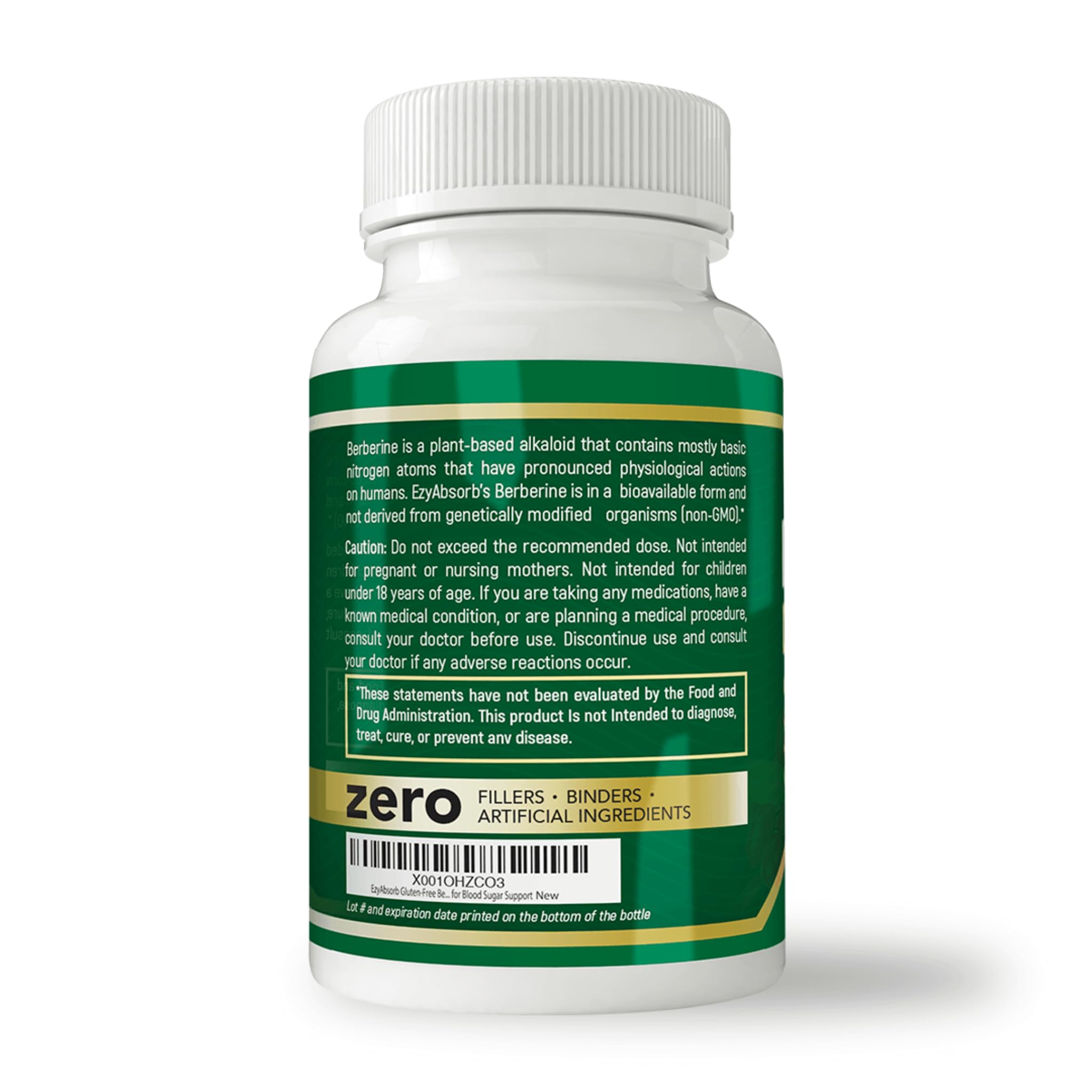 EzyAbsorb Berberine Capsules 500mg on a wooden table