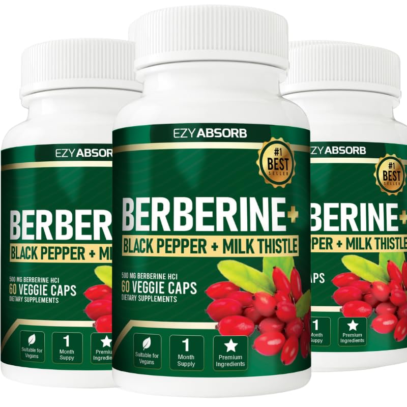EzyAbsorb Berberine Capsules 500mg with measuring spoon