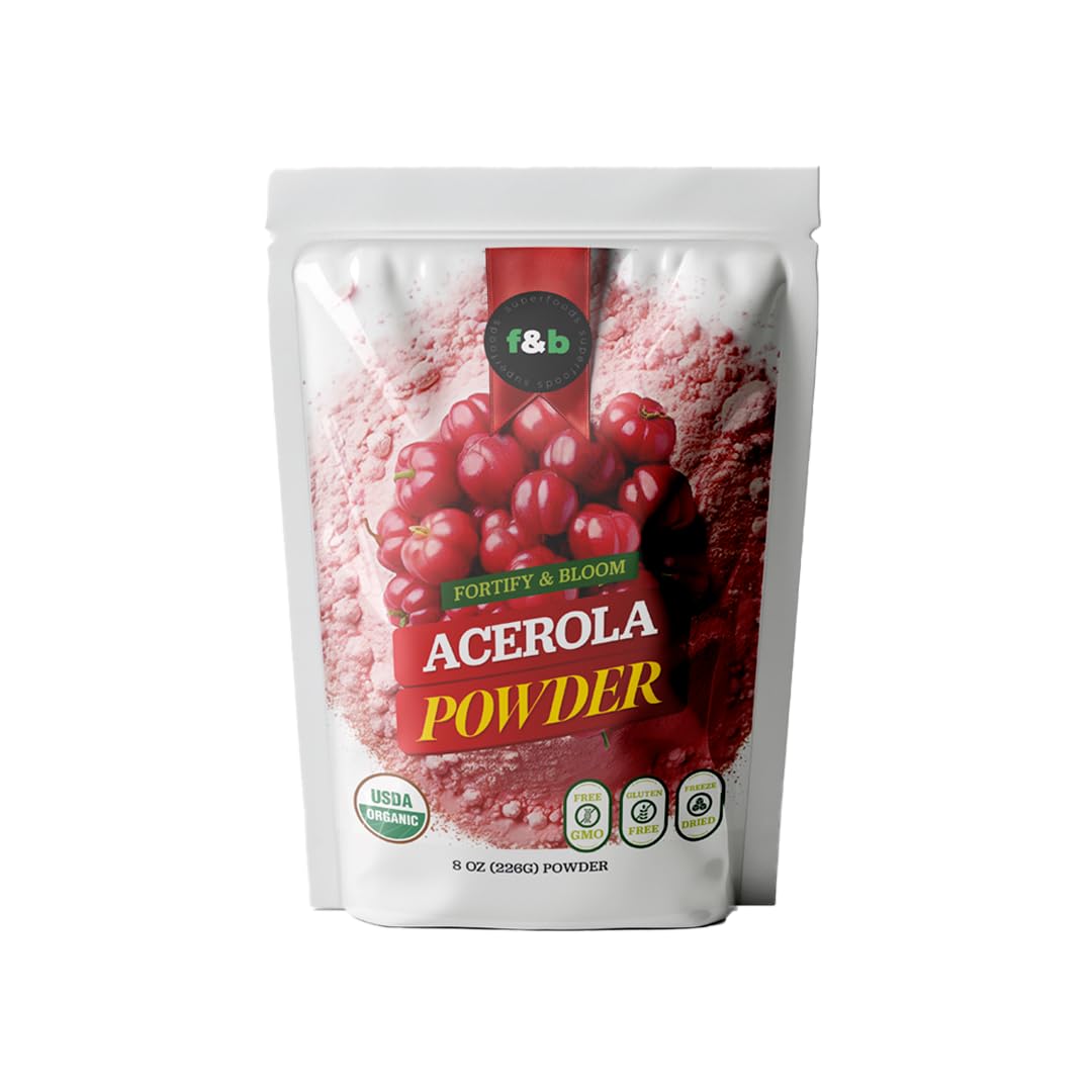 f&b superfoods Organic Acerola Cherry Vitamin C Powder front view