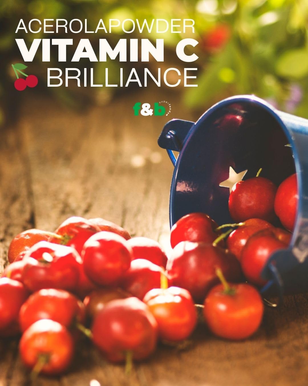 f&b superfoods Organic Acerola Cherry Vitamin C Powder in a smoothie