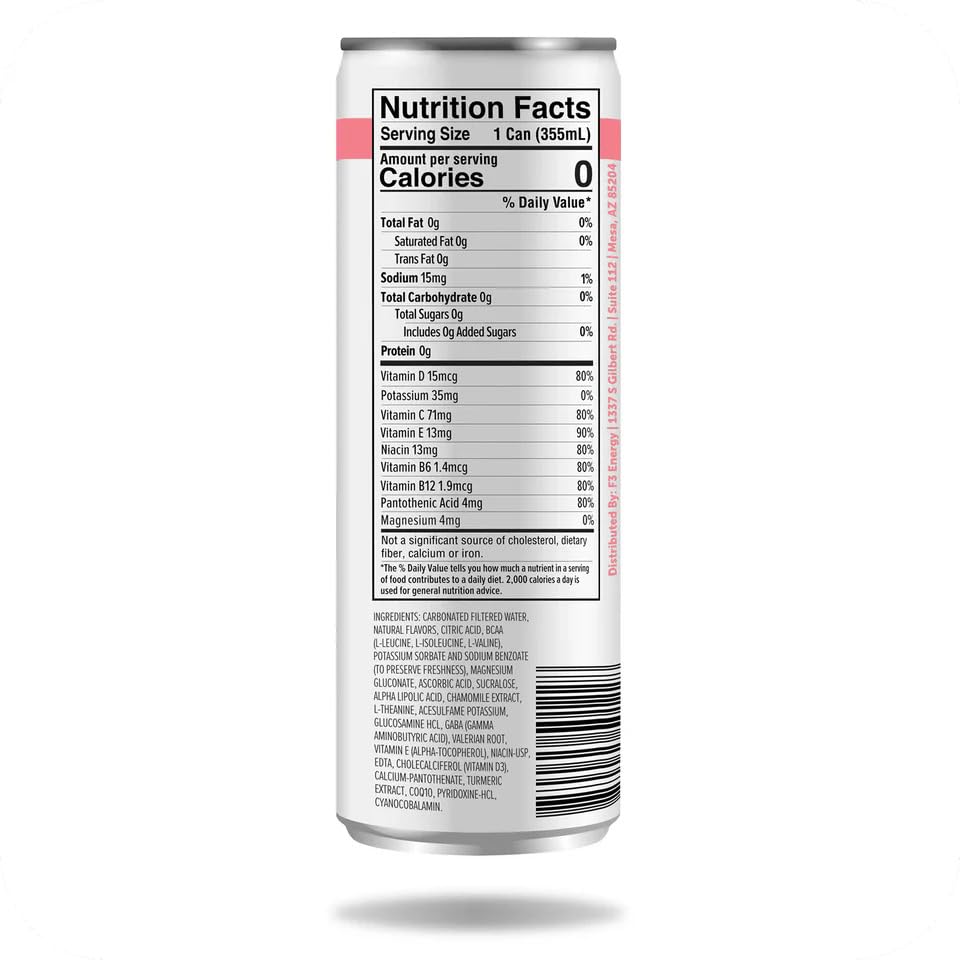 F3 Energy Mood Calm Drink Peach Paradise 12-pack display