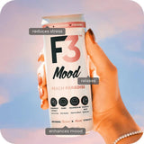 F3 Energy Mood Calm Drink Peach Paradise can with ingredients list