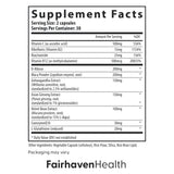 Fairhaven Health CountBoost back label with ingredient list