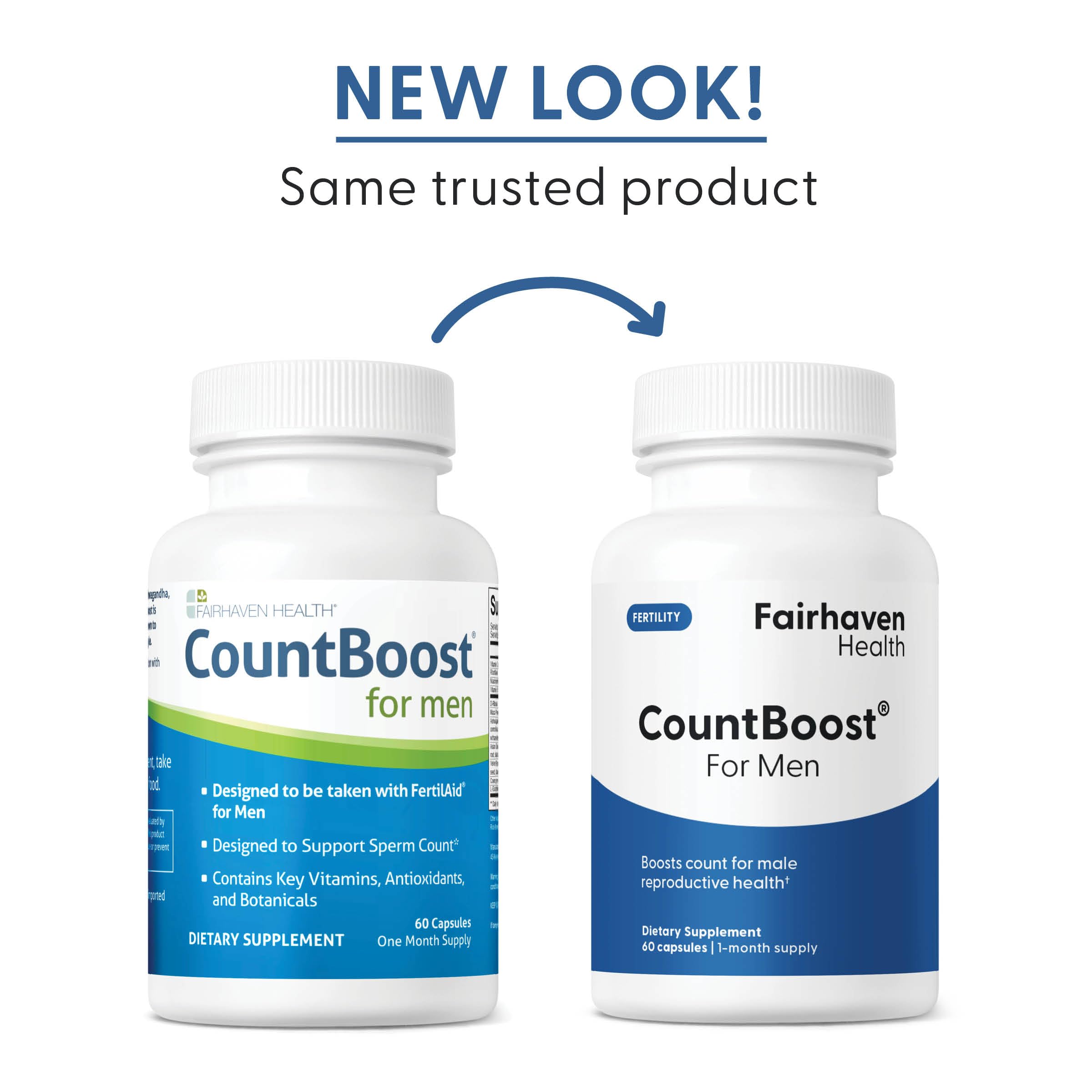 Fairhaven Health CountBoost product with a green plant background