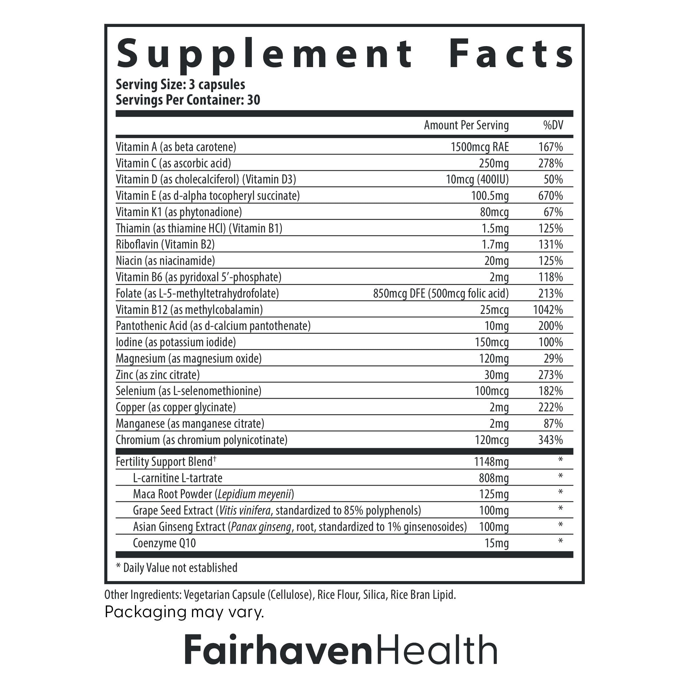 Fairhaven Health FertilAid Multivitamin for Men back view