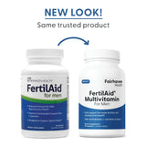 Fairhaven Health FertilAid Multivitamin for Men on a wooden table