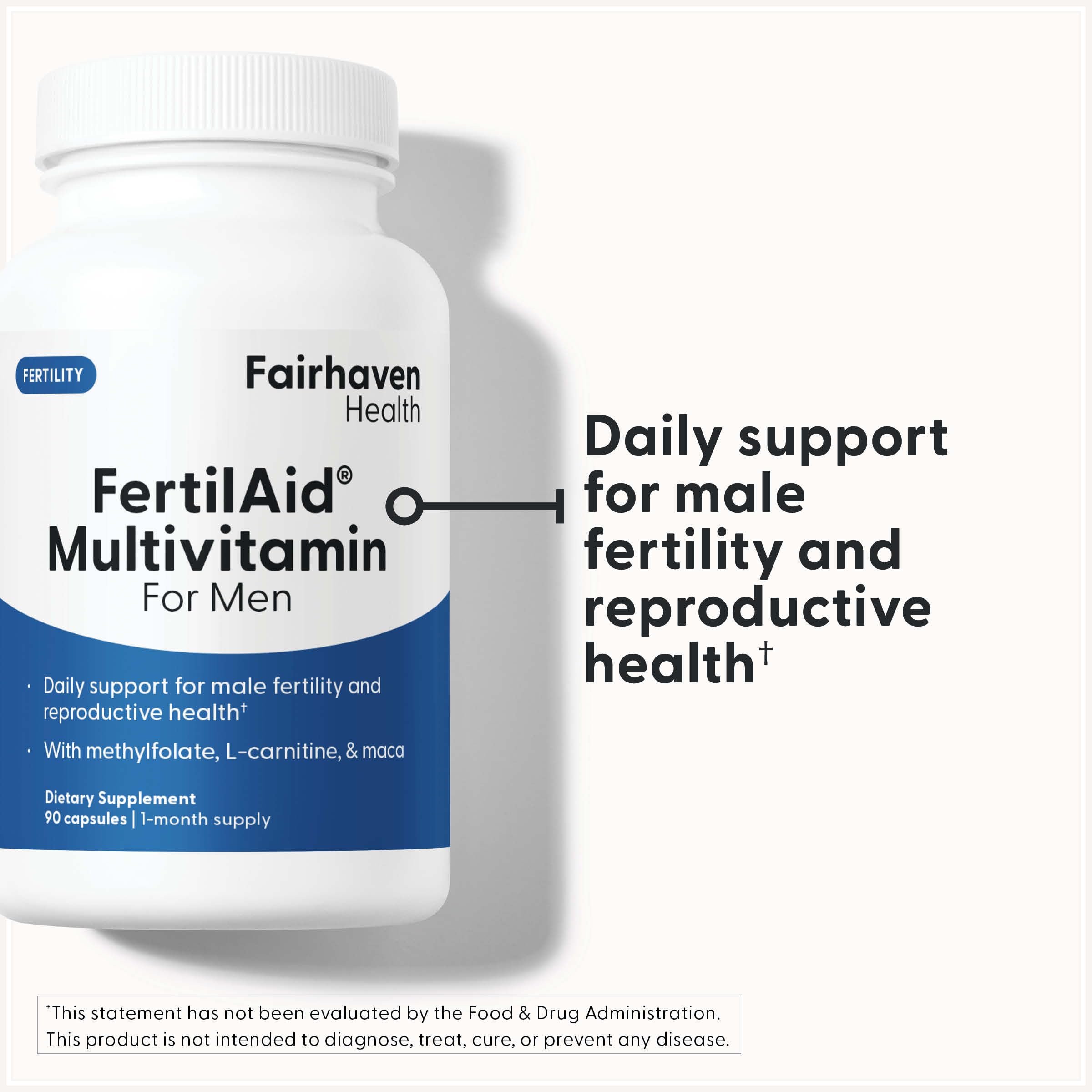 Fairhaven Health FertilAid Multivitamin for Men packaging