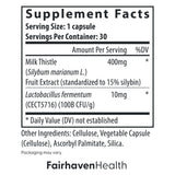 Fairhaven Health Milk Thistle Supplement bottle side view