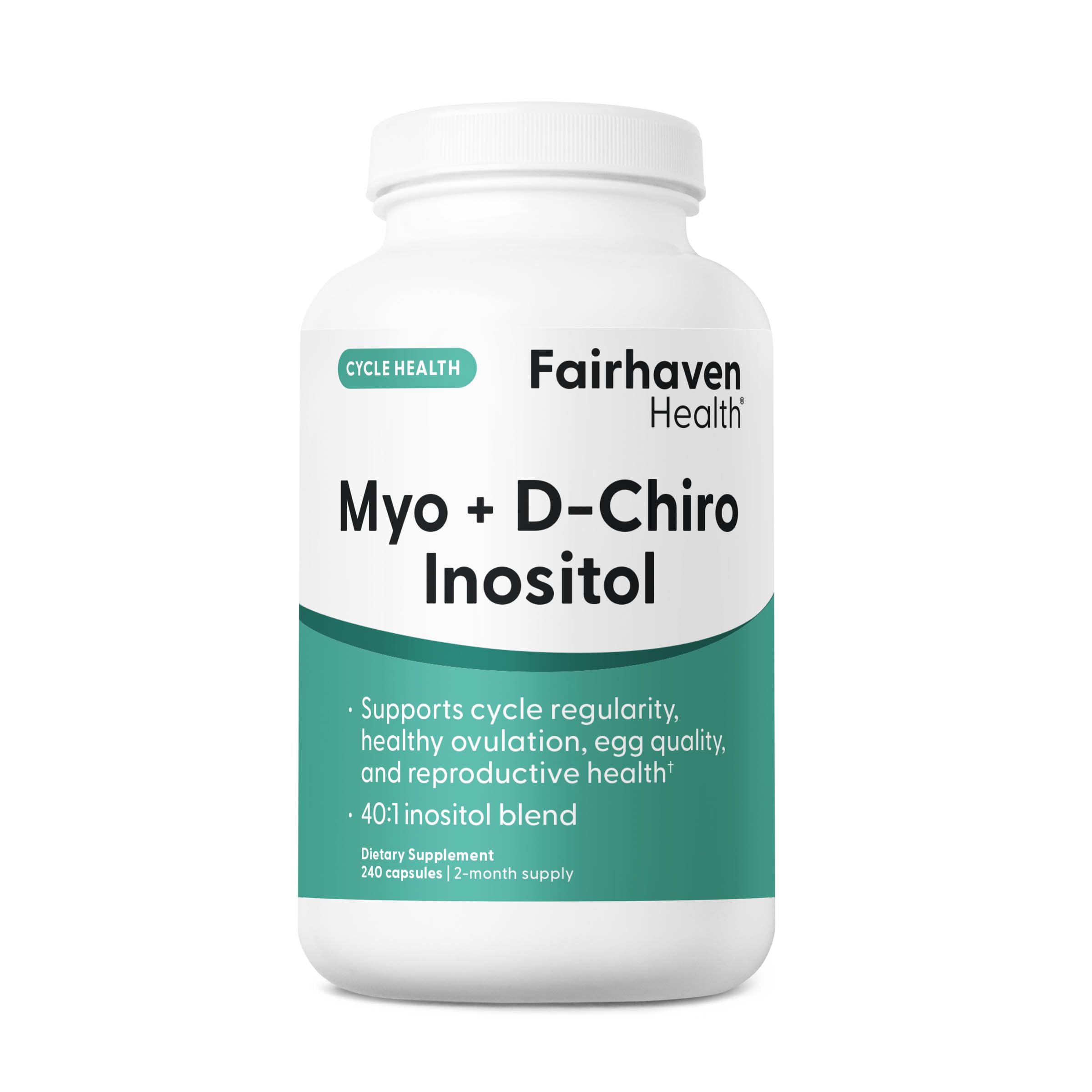 Fairhaven Health Myo + D-Chiro Inositol supplement bottle front view