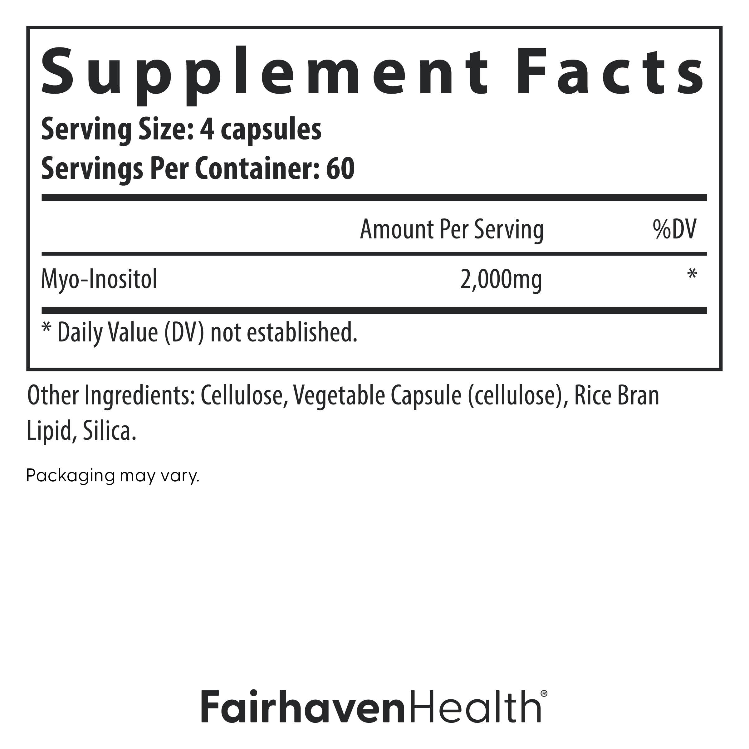 Fairhaven Health Myo-Inositol Fertility Supplement with measuring scoop