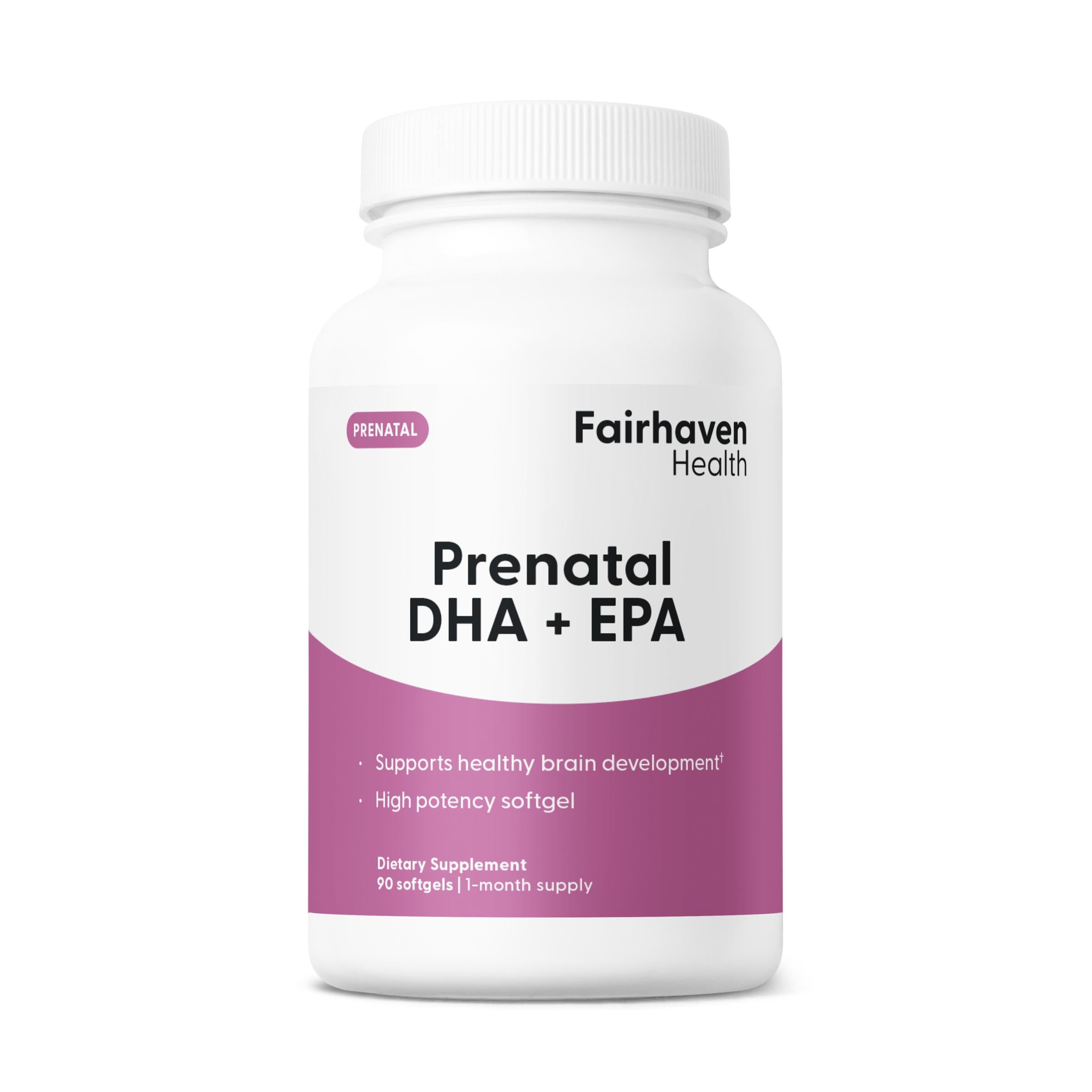 Fairhaven Health Prenatal DHA + EPA Omega-3 softgels front view