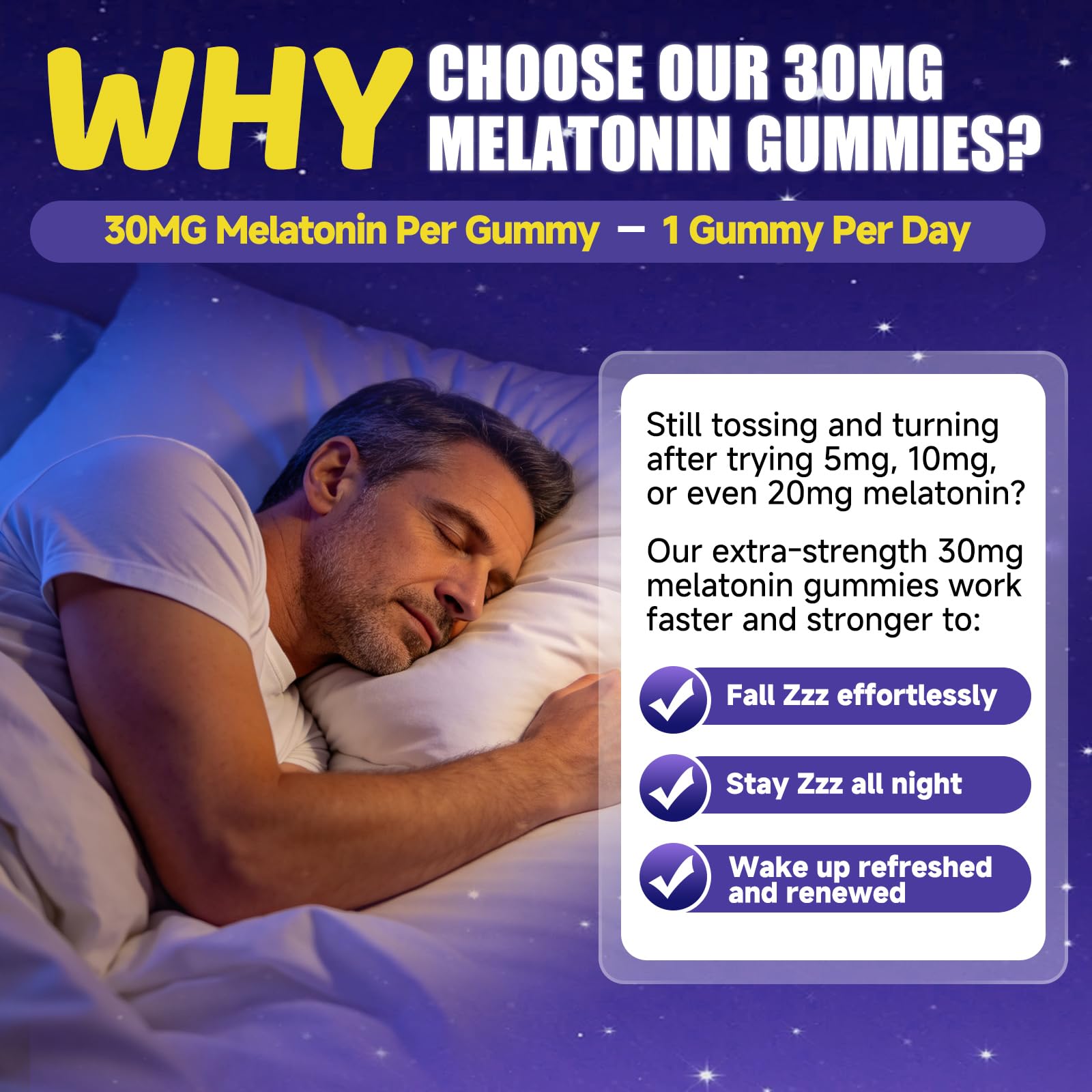 Fajeckma Melatonin Gummies 30mg back view with ingredient list