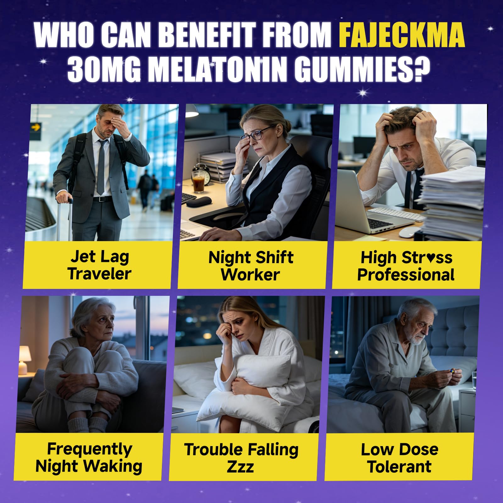 Fajeckma Melatonin Gummies 30mg open packaging with gummies displayed