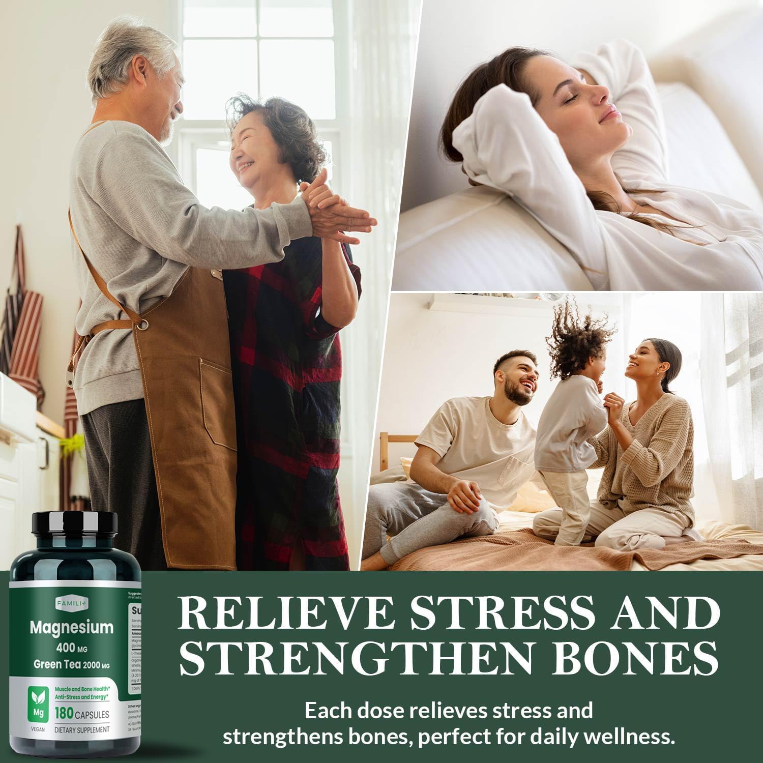 FAMILI+ Magnesium Glycinate Complex 400mg bottle with capsules