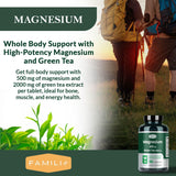 FAMILI+ Magnesium Glycinate Complex 400mg ingredients close-up