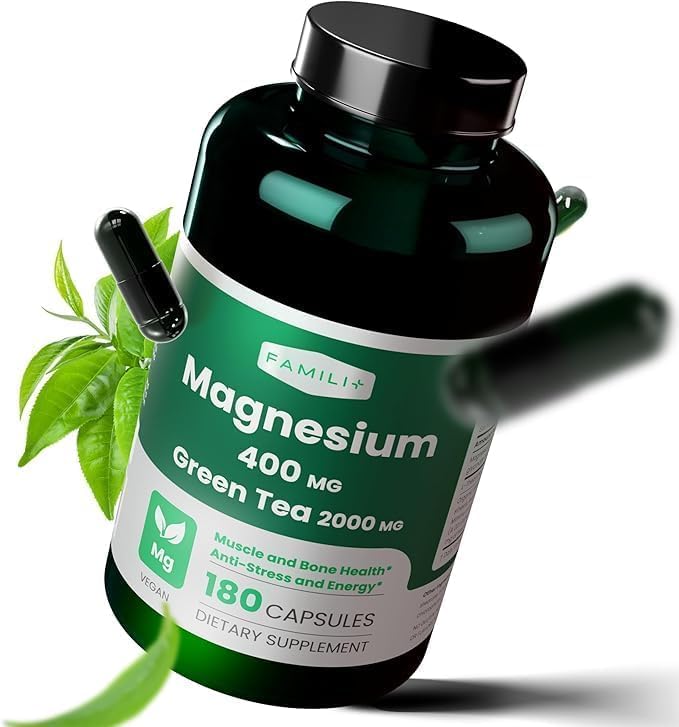 FAMILI+ Magnesium Glycinate Complex 400mg on a wooden table