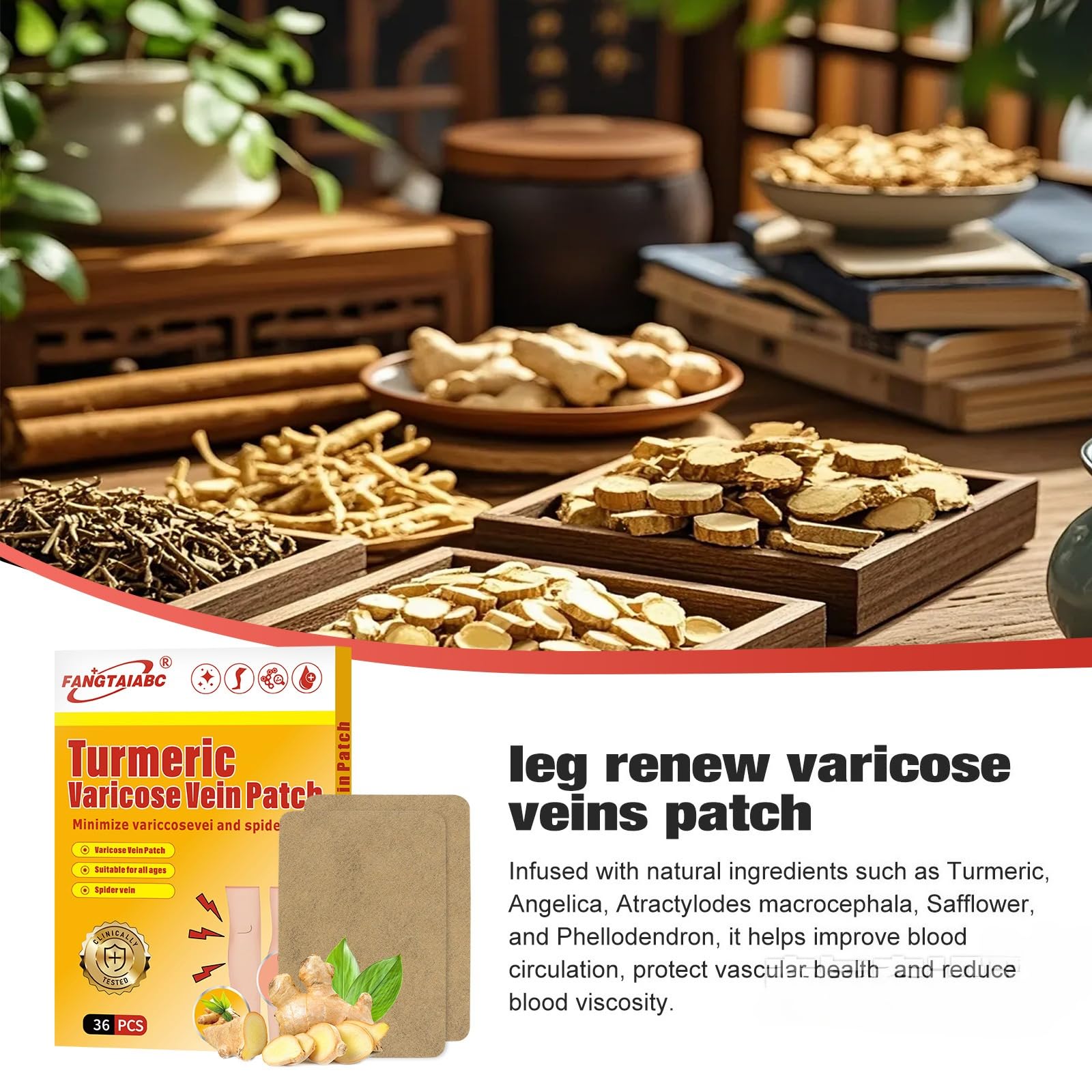 fangtaiabc Varicose Veins Patch showing compact design for portability