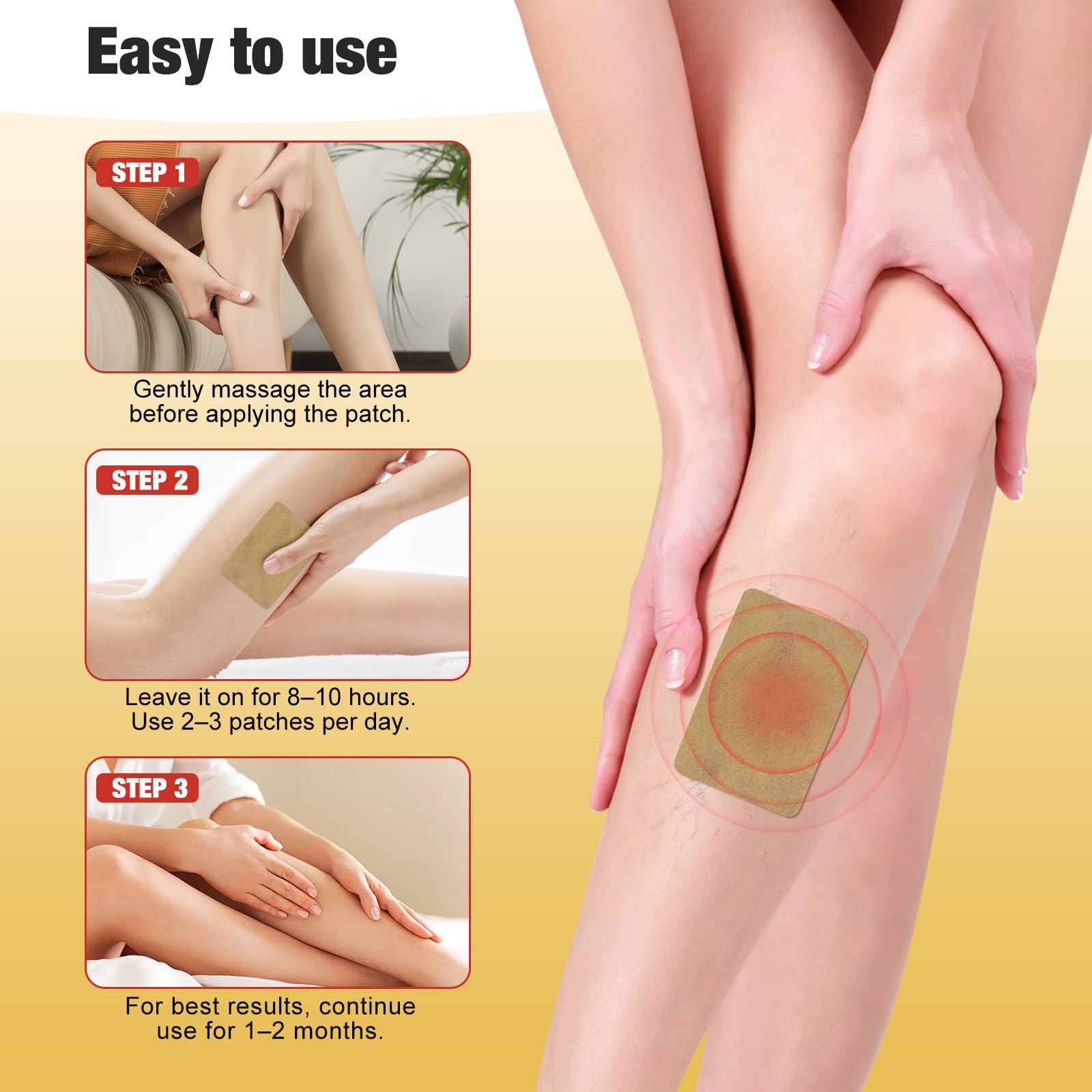 fangtaiabc Varicose Veins Patch side view showing packaging dimensions