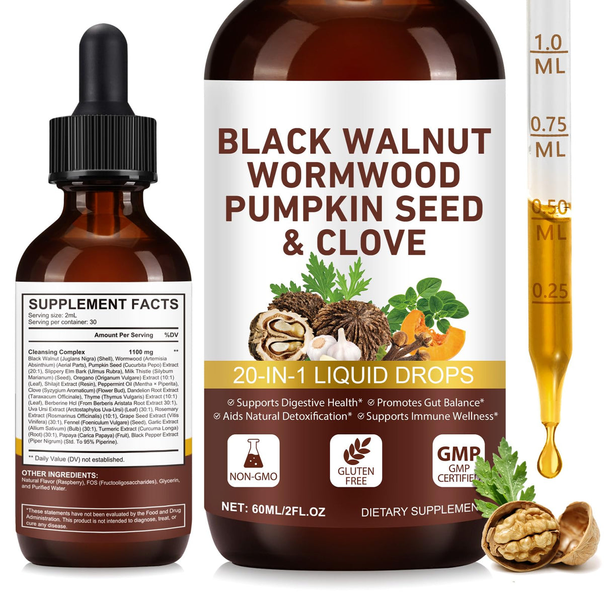 FANSHI Black Walnut & Wormwood Liquid Drops front view