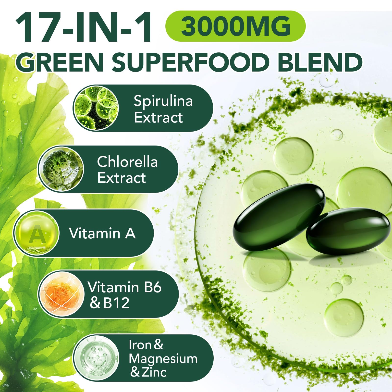 FANSHI Chlorophyll Capsules with a glass of water