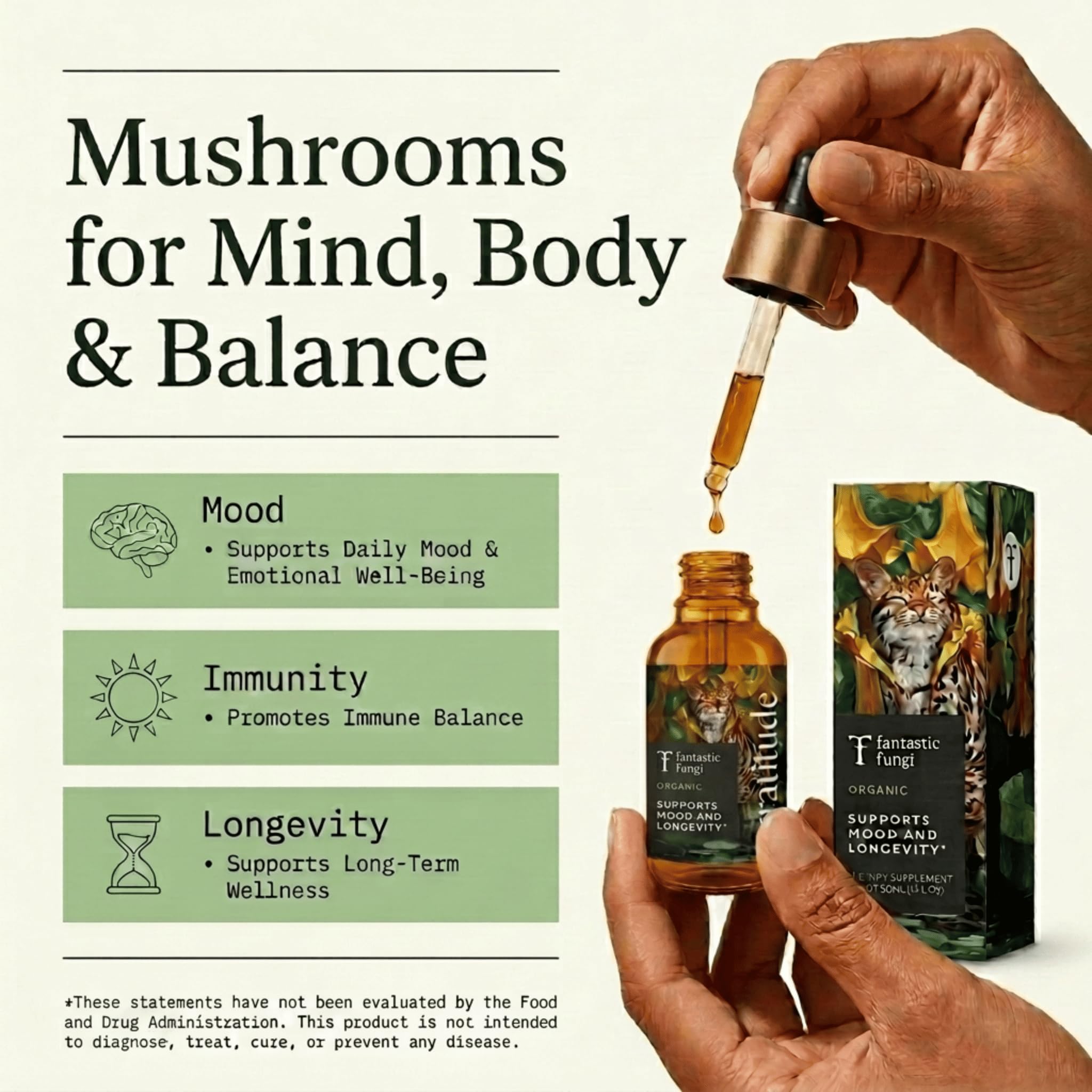 Fantastic Fungi 8-in-1 Mushroom Extract Complex bottle side view