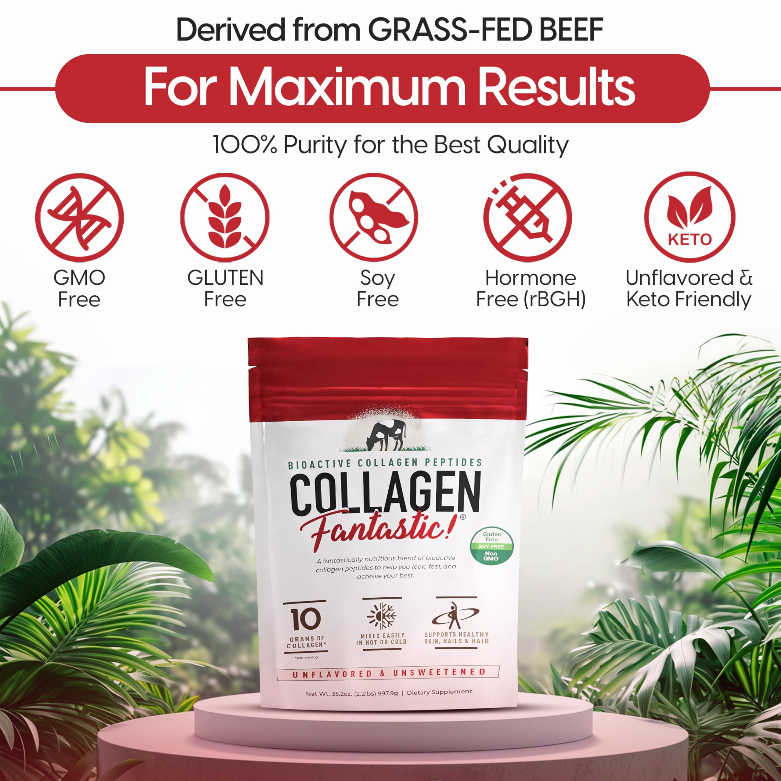 Fantastic Nutrition Collagen Peptides Powder mixed in a smoothie