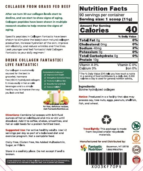 Fantastic Nutrition Collagen Peptides Powder serving suggestion