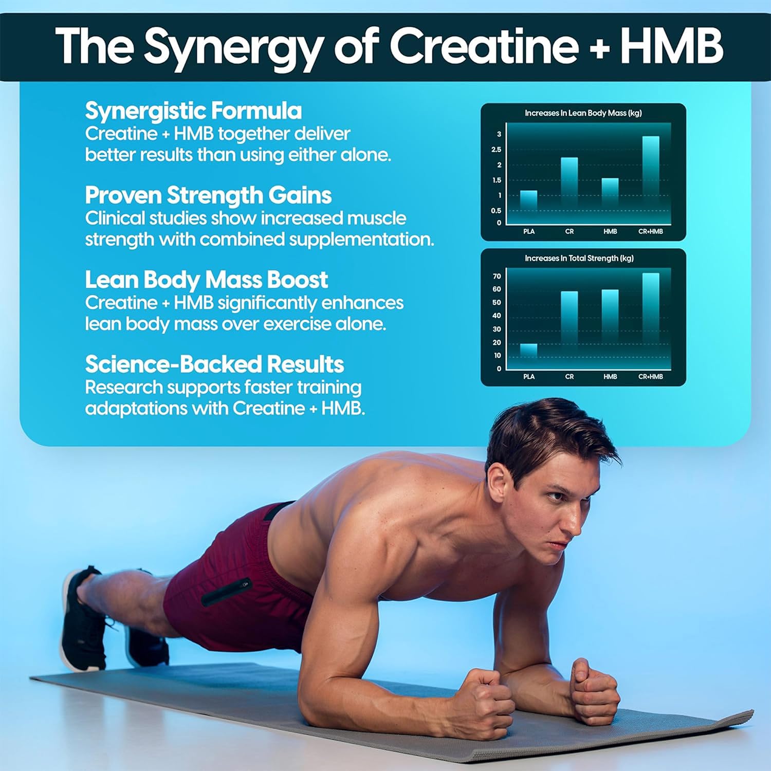 Fantastic Nutrition Creatine + HMB 490g back view with ingredients