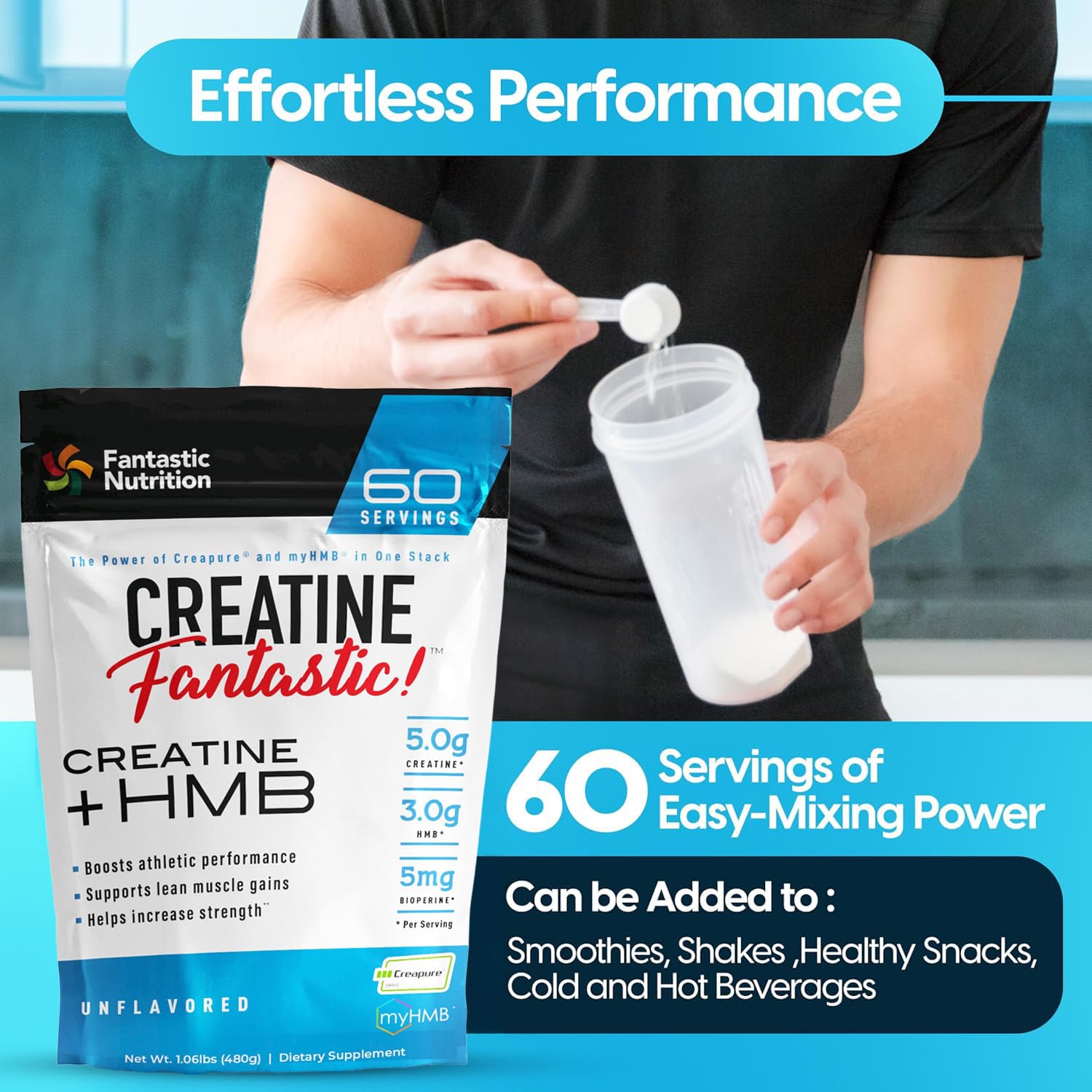 Fantastic Nutrition Creatine + HMB 490g packaging