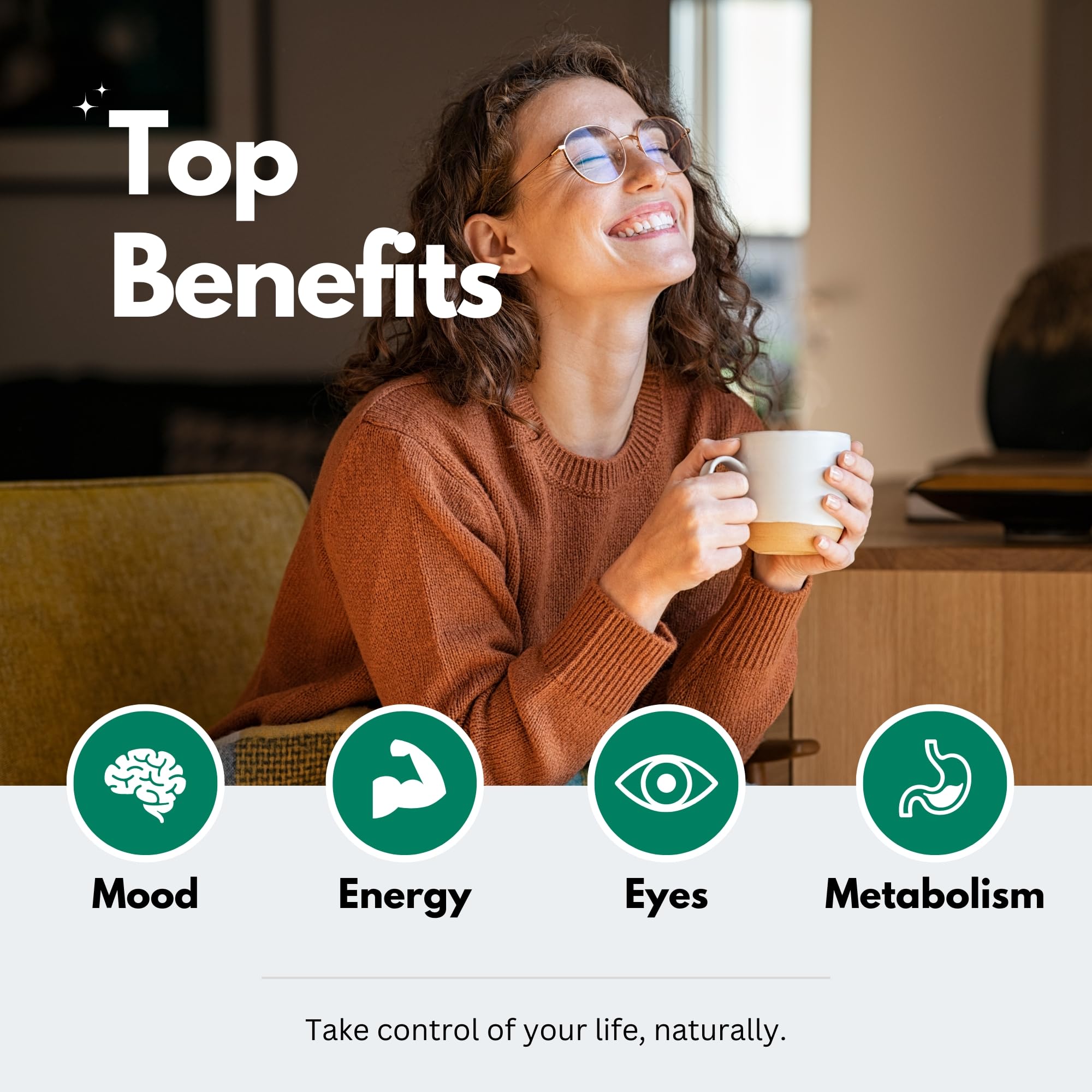 Farm Difference Saffron Extract Capsules lifestyle scene on a kitchen counter