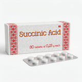 FARMAKOM Succinic Acid Tablets 250mg front view packaging
