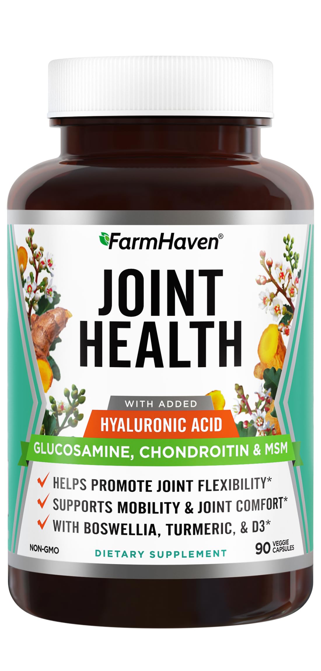 FarmHaven Joint Support Supplement front view with capsule details
