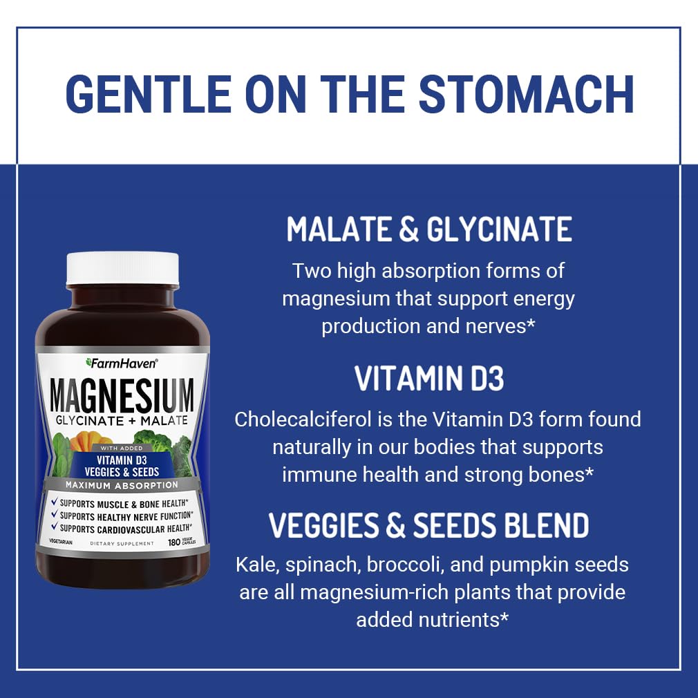 FarmHaven Magnesium & Vitamin D3 Capsules ingredients list