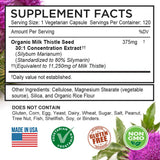 FarmHaven Organic Milk Thistle Capsules 375mg close-up of capsules