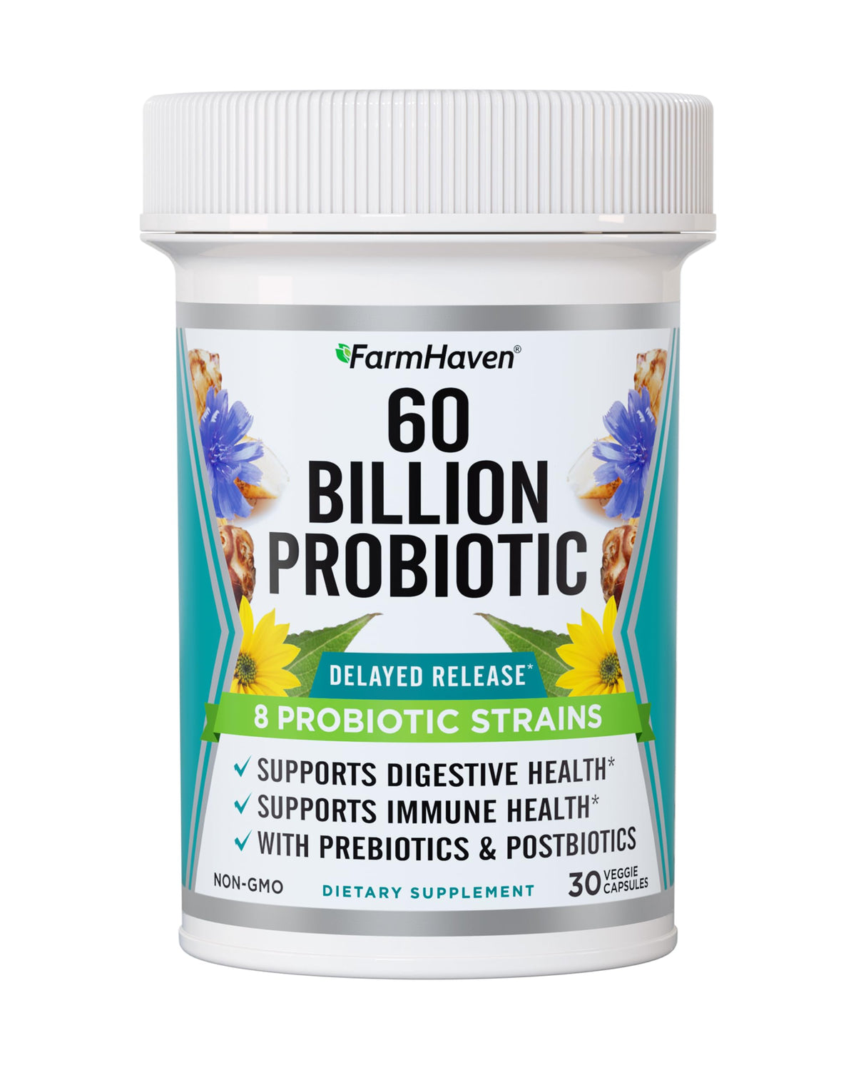 FarmHaven Probiotic Supplement 60 Billion CFU front view