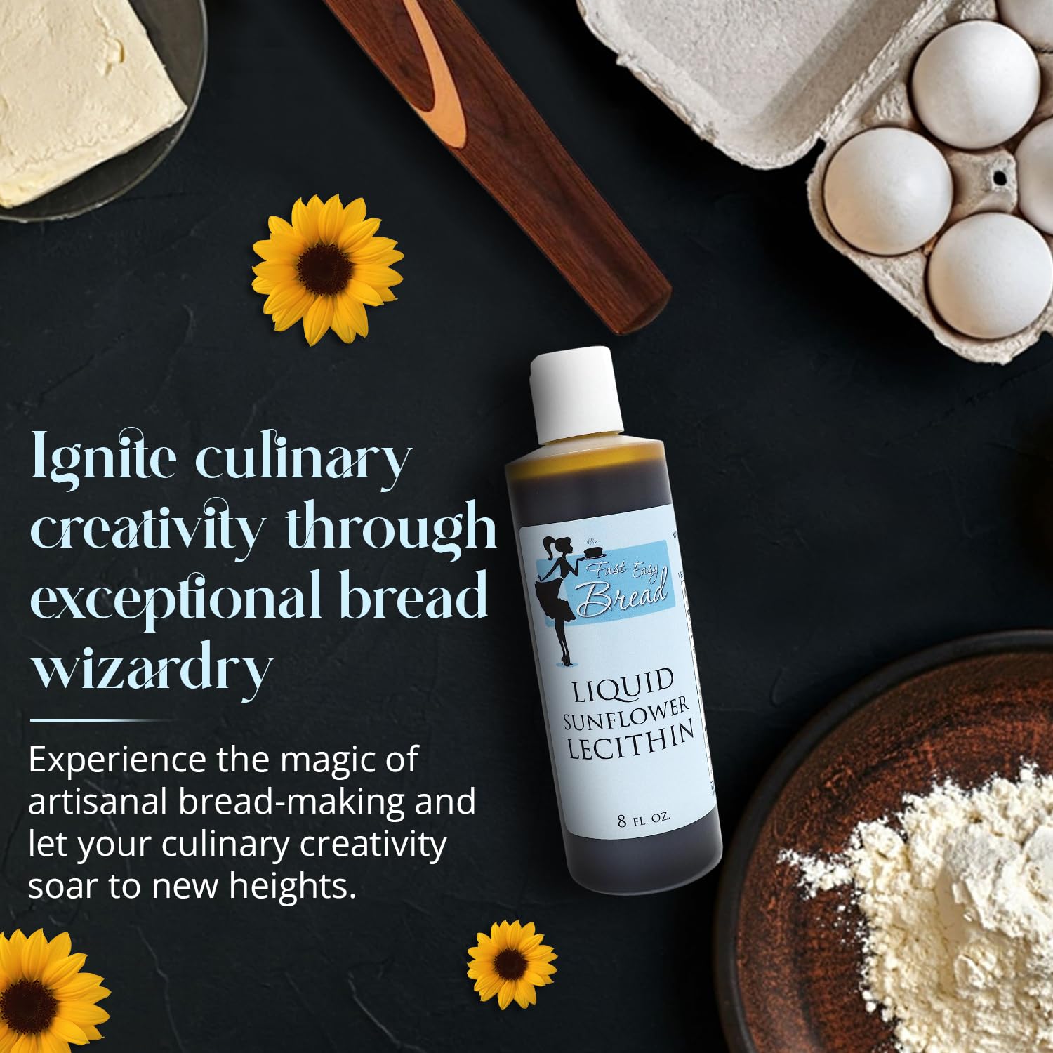 Fast Easy Bread Liquid Sunflower Lecithin 259g side view