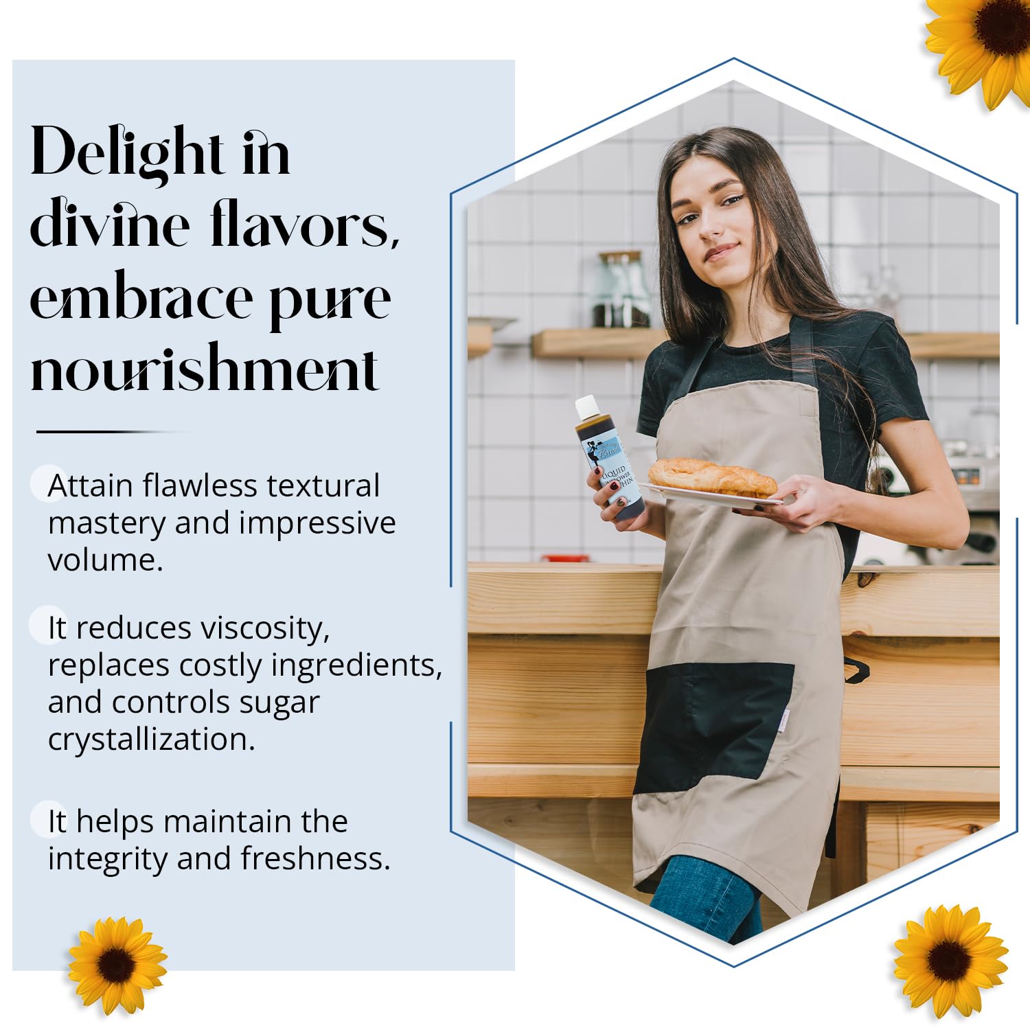 Fast Easy Bread Liquid Sunflower Lecithin 259g with baking ingredients